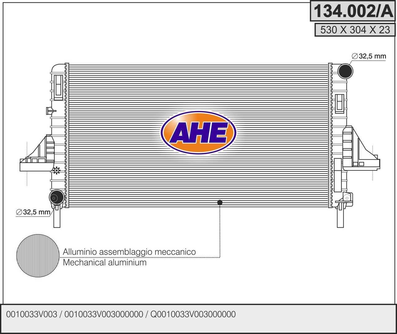 AHE Radiaator, mootorijahutus Artikli number: 134.002/A soodsalt