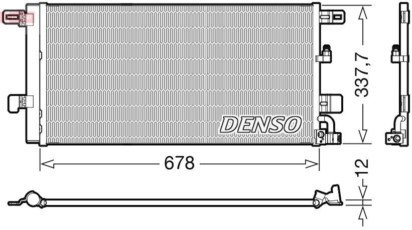 DENSO Air conditioning condenser Article number: DCN02001 cheaply