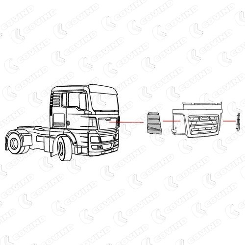 COVIND Air Deflector, driver cab Article number: TGX/160 cheaply