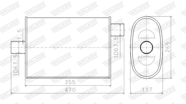 WALKER 14884 Μεσαίο σιλανσιέ, γενικής χρήσης PAJERO PININ 2.0 GDI 129 PS Βενζίνη 2007