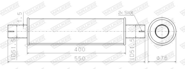 WALKER Middle Silencer, universal Article number: 32105 cheaply