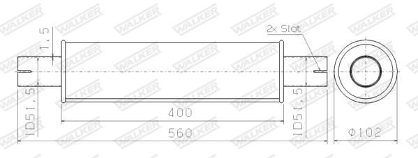 WALKER Middle Silencer, universal Article number: 32106 cheaply