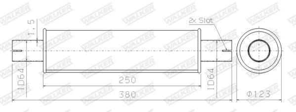 WALKER Middle Silencer, universal Article number: 32114 cheaply