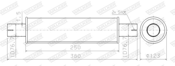 WALKER Middle Silencer, universal Article number: 32124 cheaply