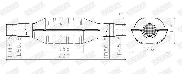 WALKER Catalytic Converter, universal Article number: 65990 cheaply