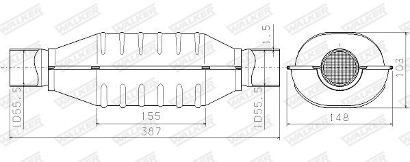 WALKER Catalytic Converter, universal Article number: 65993 cheaply