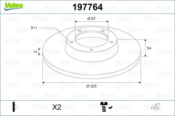 VALEO Brake disc Article number: 197764 cheaply