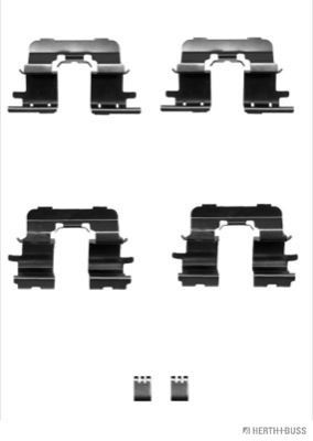 HERTH+BUSS JAKOPARTS J3662025 Accessory Kit, disc brake pads AVENSIS 2.4 VVT-i (ACM21) 156 PS Petrol 2009