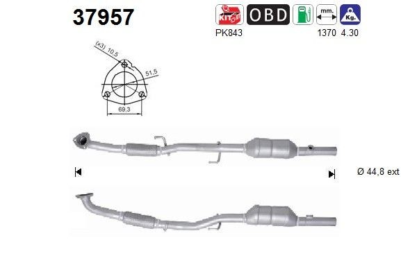 AS Catalytic converter Article number: 37957 cheaply