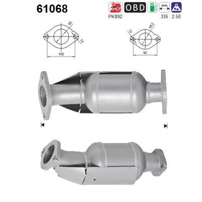 AS Catalytic converter Article number: 61068 cheaply