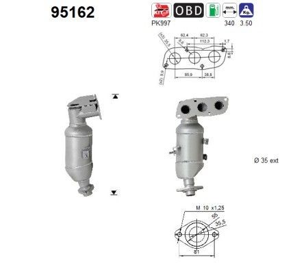 AS Catalytic converter Article number: 95162 cheaply