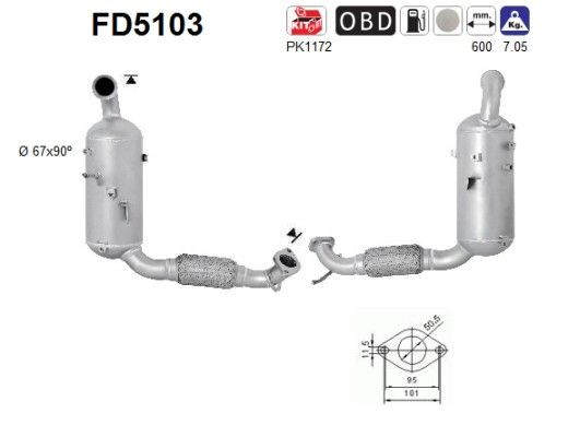 AS Филтър за твърди частици артикулен номер: FD5103 евтино