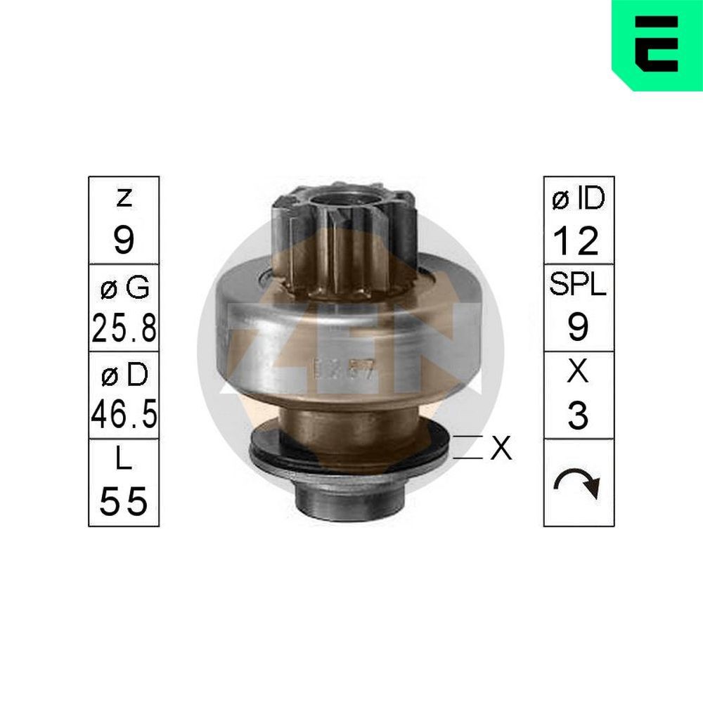 ERA ZN0287 Freewheel Gear, starter ESPACE 2.8 V6 150 PS Petrol 1997