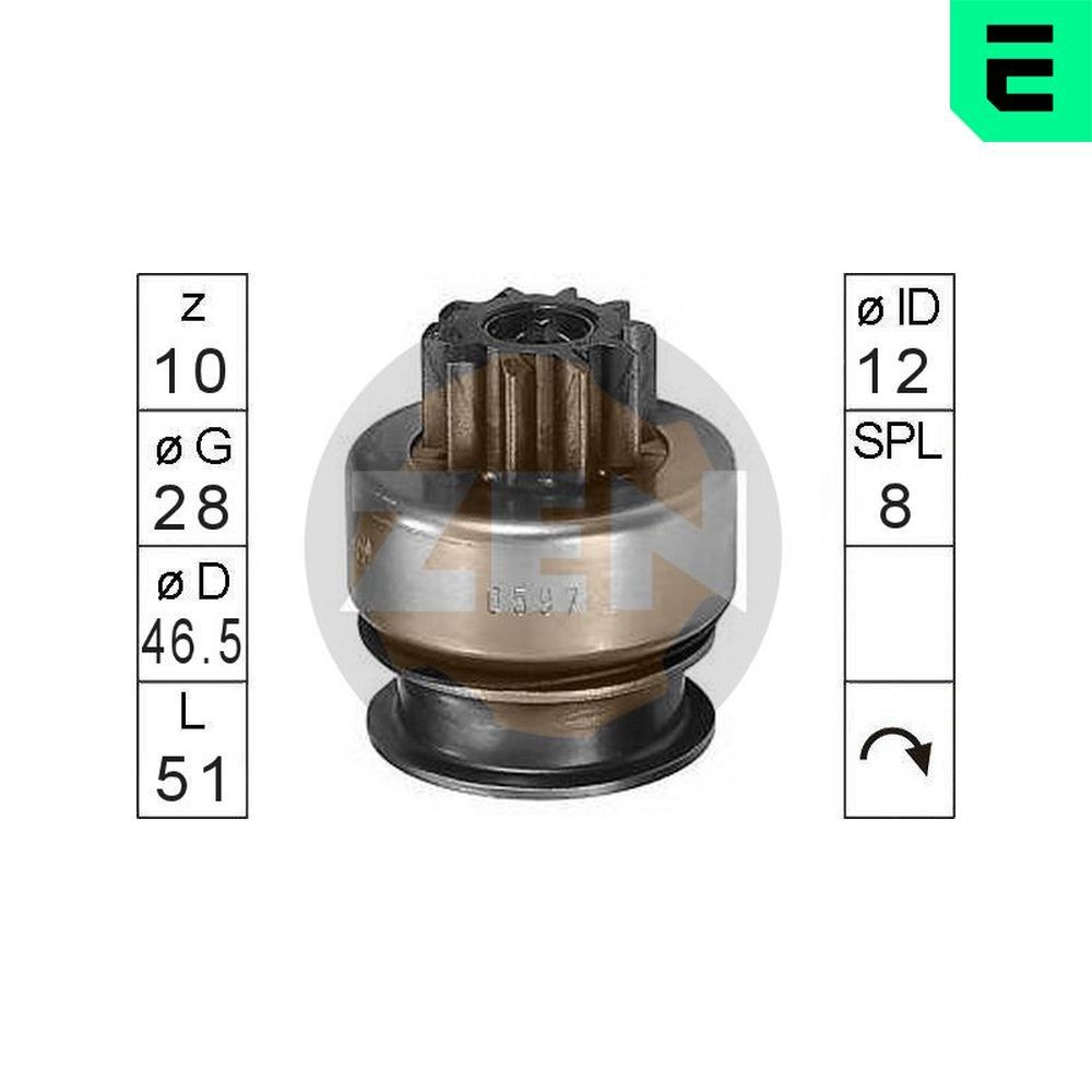 ERA ZN0597 Freewheel Gear, starter GRAND CHEROKEE 4.0 4x4 190 PS Petrol 2005