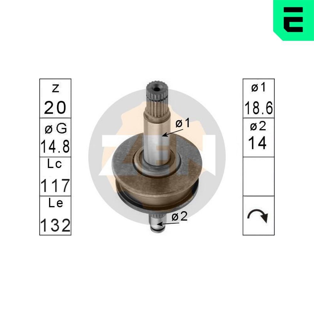ERA ZN0957 Freewheel Gear, starter MX-3 1.8 i V6 (ECPSA) 129 PS Petrol 1998