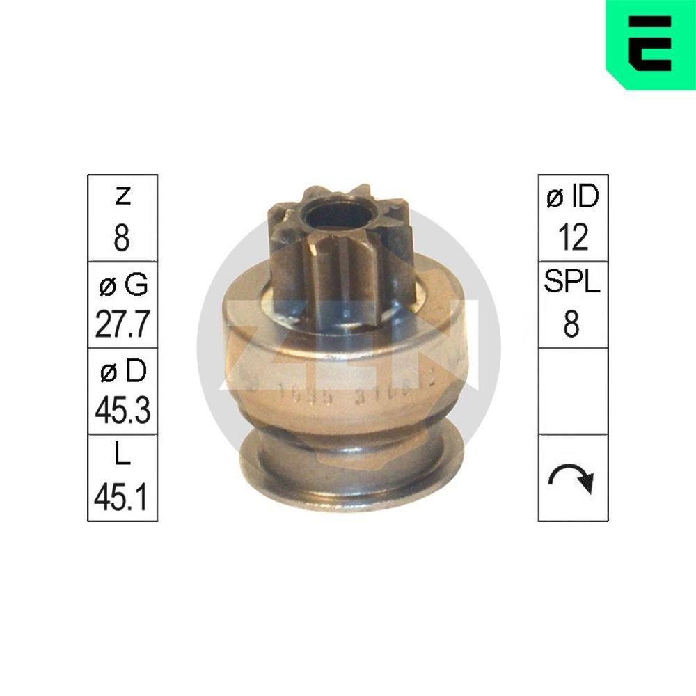 ERA ZN1695 Freewheel Gear, starter CEE'D 1.6 CRDi 115 115 PS Diesel 2012