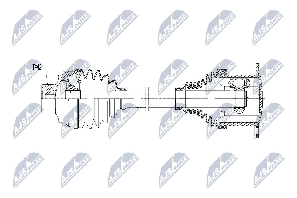 NTY Drive shaft Article number: NPW-AU-009 cheaply