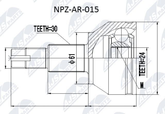 NTY Zgibni lezaj, pogonska gred številka artikla: NPZ-AR-015 poceni