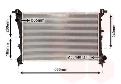 VAN WEZEL Radiaator, mootorijahutus Artikli number: 17012709 soodsalt