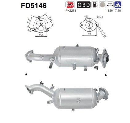 AS Diesel particulate filter Article number: FD5146 cheaply