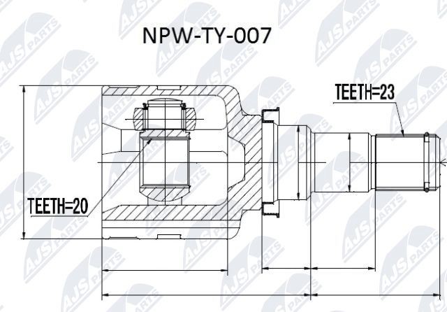 NTY Joint kit, drive shaft Article number: NPW-TY-007 cheaply