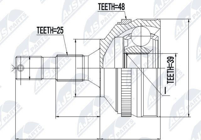 NTY Joint kit, drive shaft Article number: NPZ-CT-007 cheaply