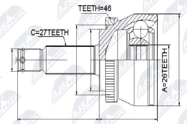 NTY Joint kit, drive shaft Article number: NPZ-KA-307 cheaply