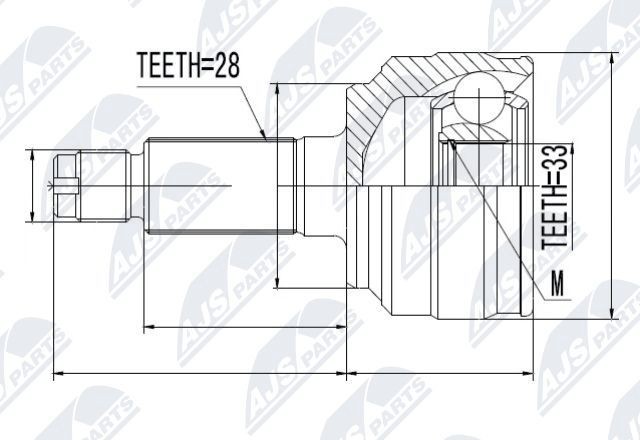 NTY Joint kit, drive shaft Article number: NPZ-MZ-058 cheaply