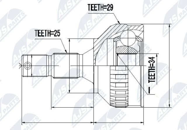NTY Joint kit, drive shaft Article number: NPZ-PE-013 cheaply