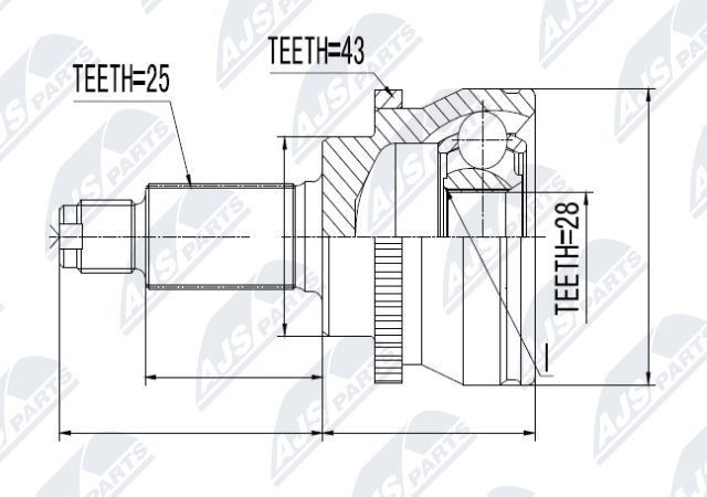 NTY Joint kit, drive shaft Article number: NPZ-SU-003 cheaply