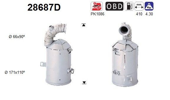 AS Catalytic converter Article number: 28687D cheaply