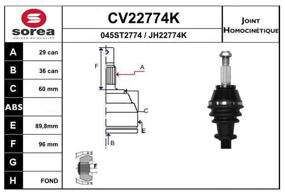 EAI Liigendlaager, veovõll Artikli number: CV22774K soodsalt