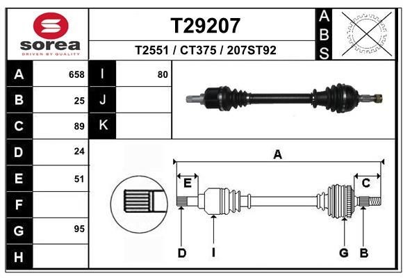 EAI Drive shaft Article number: T29207 cheaply