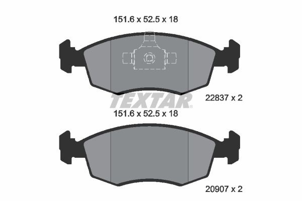TEXTAR Brake pad set Article number: 2090704 cheaply