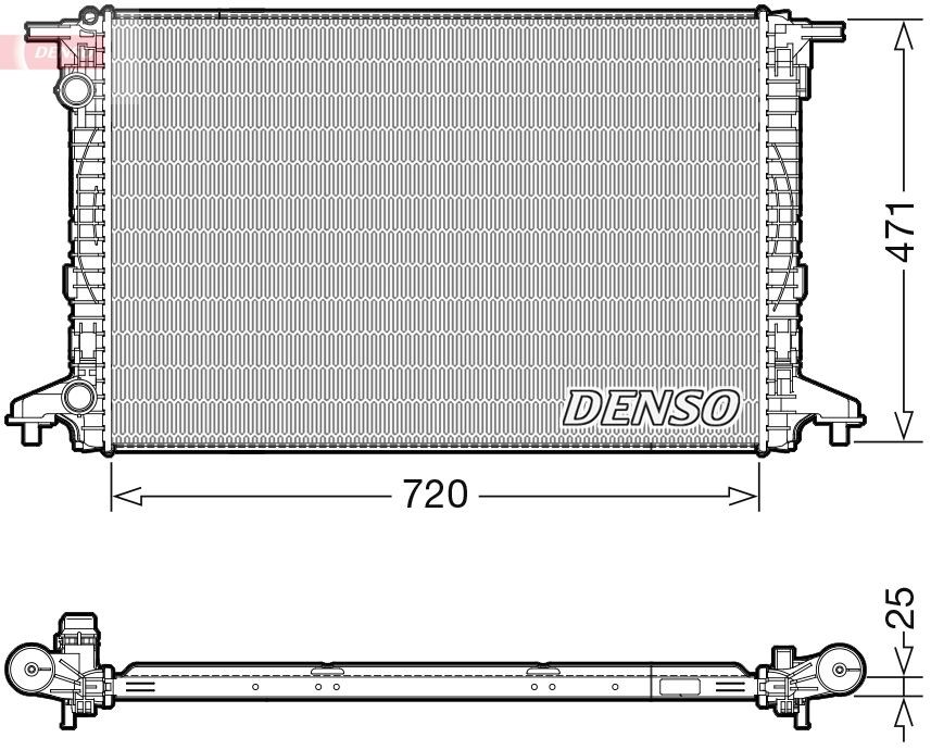 DENSO Engine radiator Article number: DRM02043 cheaply