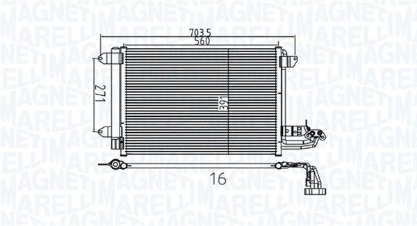 MAGNETI MARELLI Air conditioning condenser Article number: 350203737000 cheaply