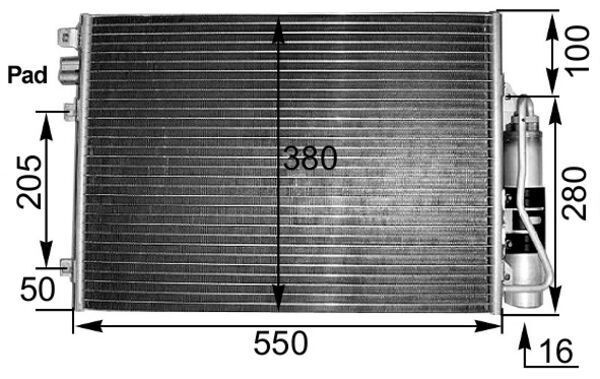 MAHLE ORIGINAL Air conditioning condenser Article number: AC 303 000S cheaply
