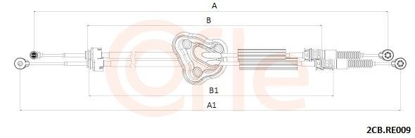 COFLE 2CB.RE009 Cable, manual transmission FLUENCE 1.5 dCi (L30D, L30L, L306, L33F, L33L, L33M, L33V, L33W) 110 PS Diesel