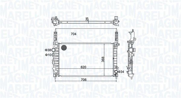 MAGNETI MARELLI Radiaator, mootorijahutus Artikli number: 350213162900 soodsalt