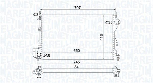 MAGNETI MARELLI Radiaator, mootorijahutus Artikli number: 350213195700 soodsalt
