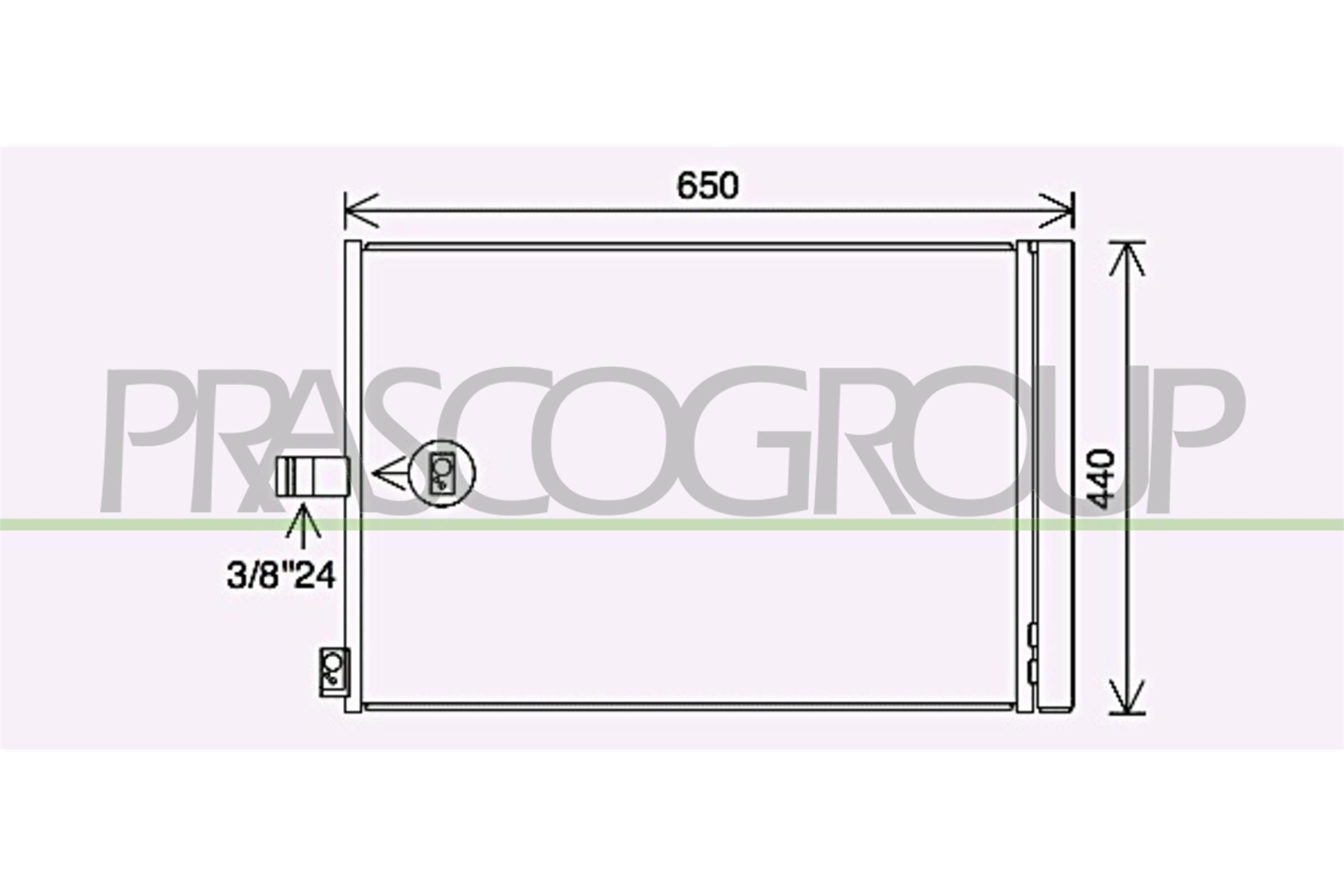 PRASCO Air conditioning condenser Article number: ME030C002 cheaply
