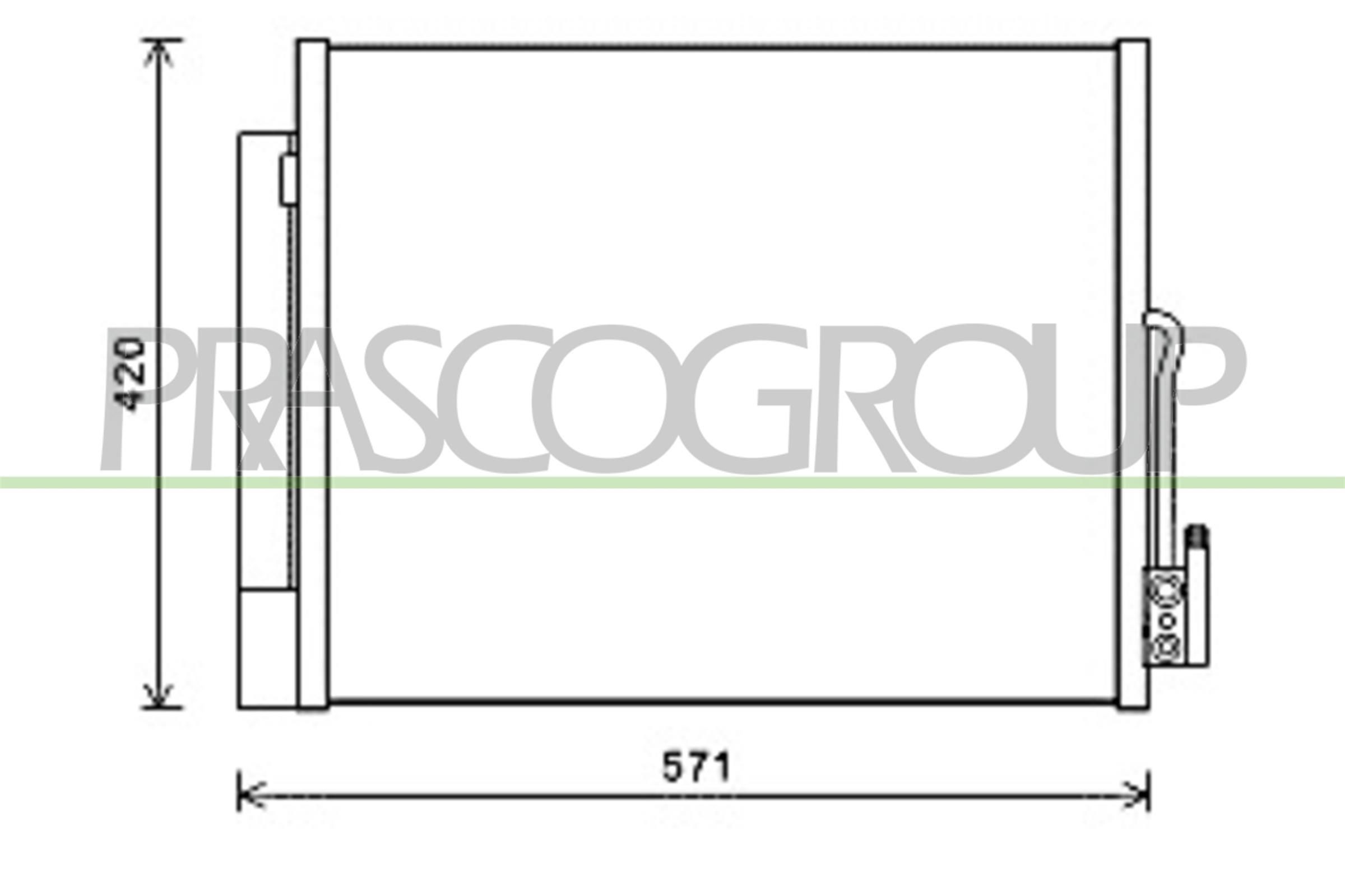 PRASCO Air conditioning condenser Article number: OP354C001 cheaply