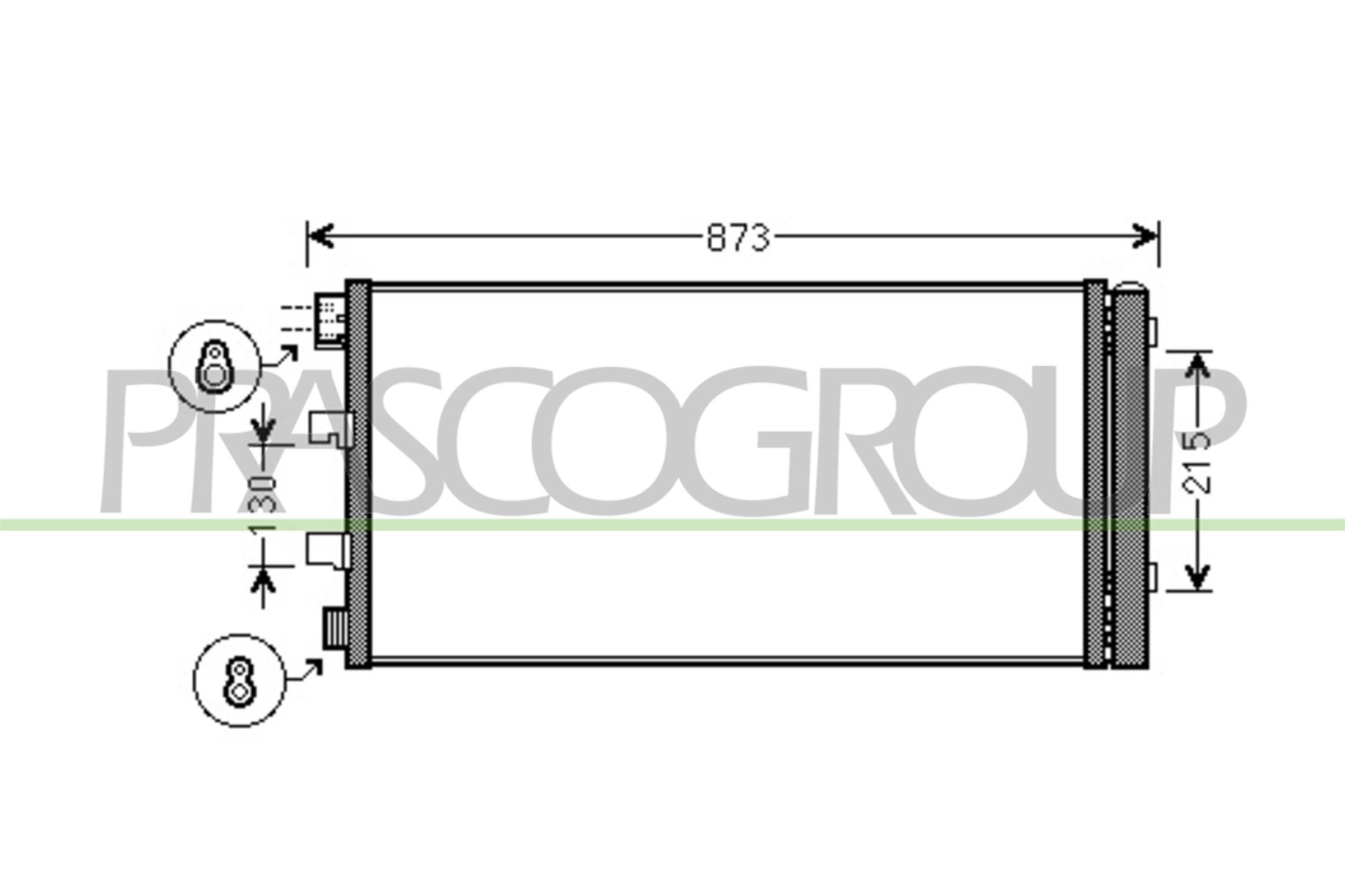 PRASCO Air conditioning condenser Article number: OP954C003 cheaply