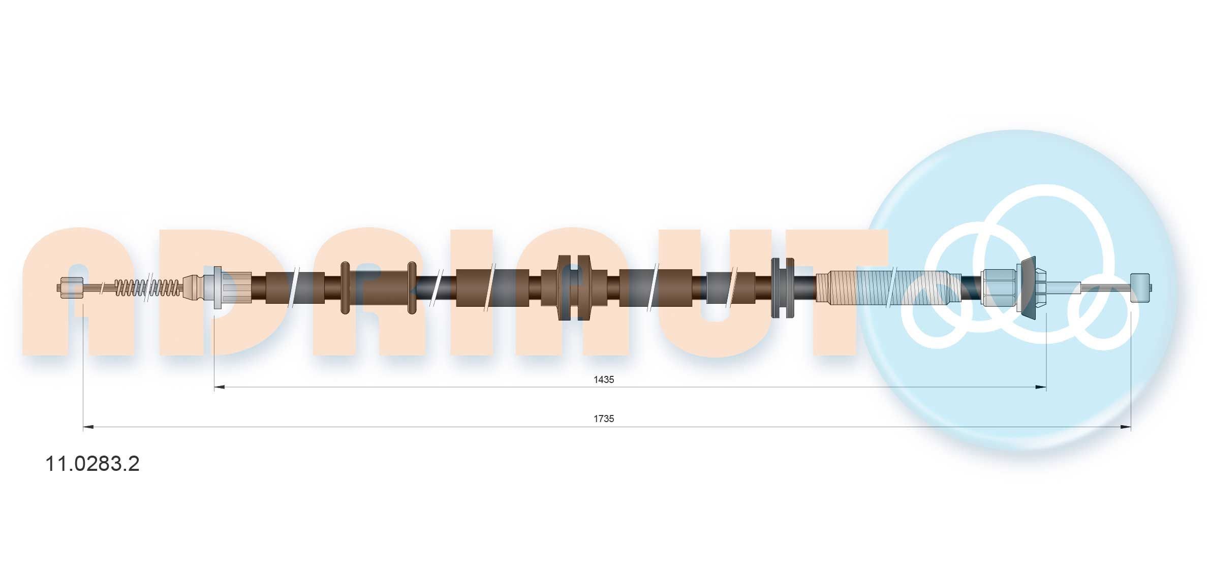 ADRIAUTO Hand brake cable Article number: 11.0283.2 cheaply