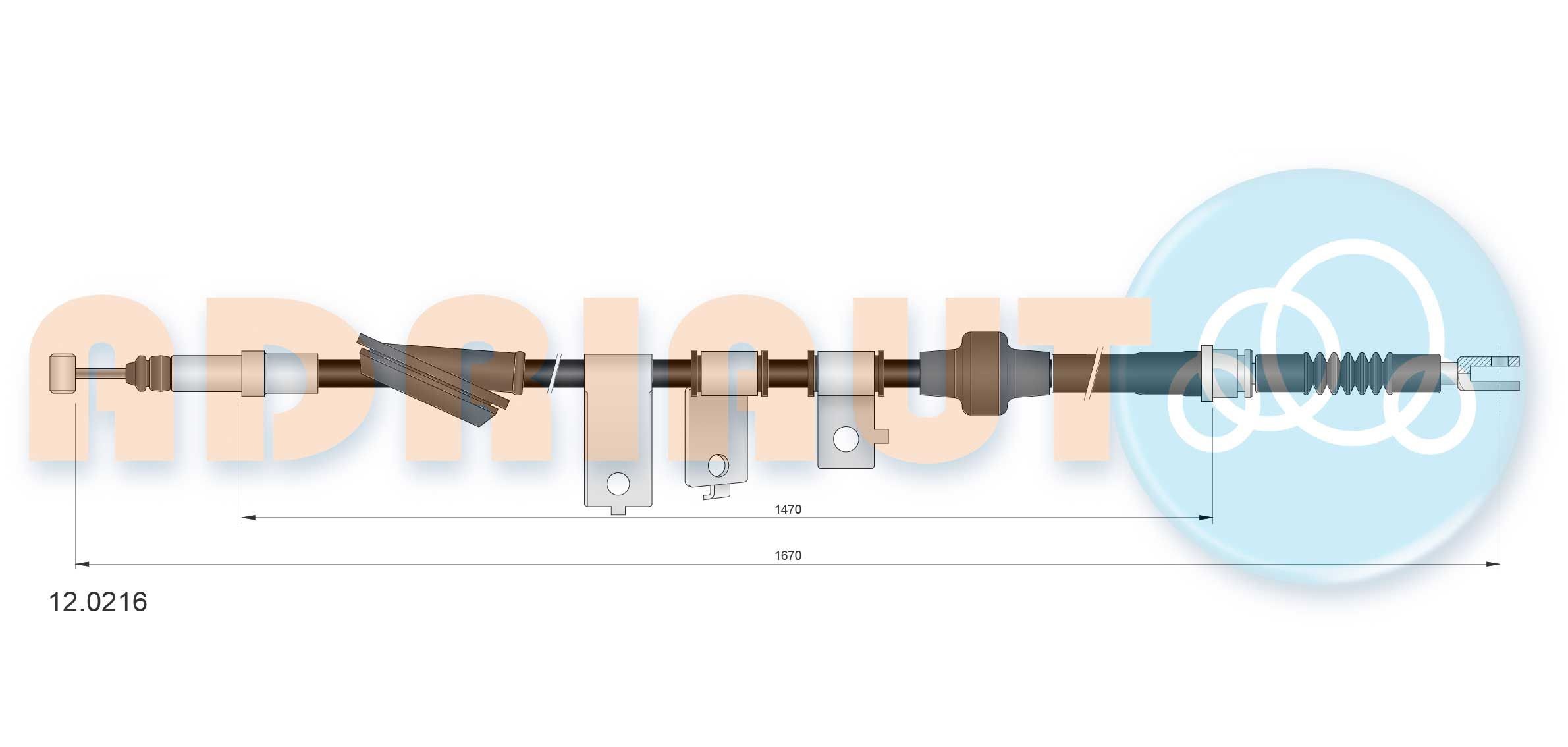ADRIAUTO Hand brake cable Article number: 12.0216 cheaply