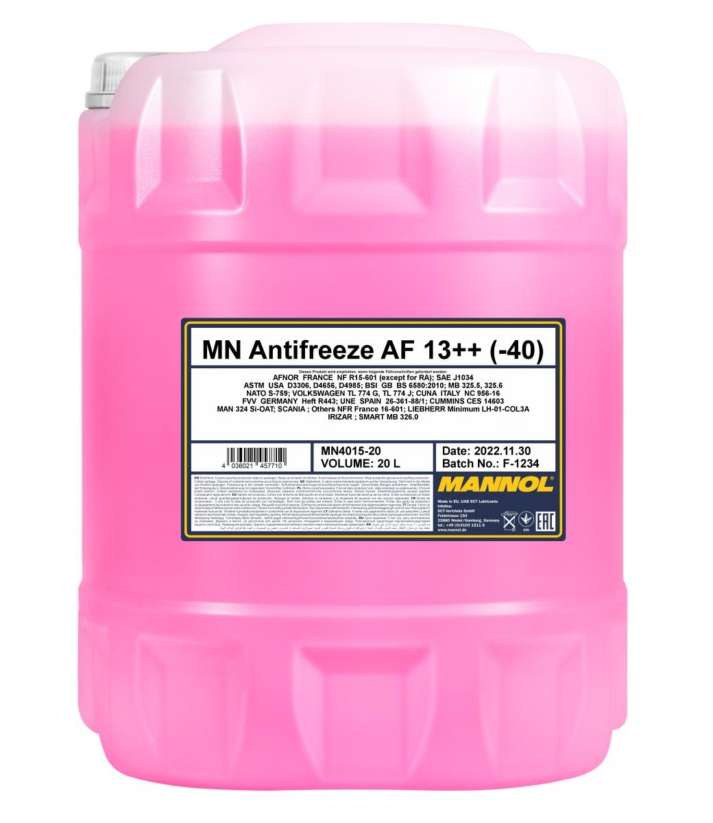 MANNOL MN4015-20 Антифриз QX30 2.0 AWD 211 K.C. бензин