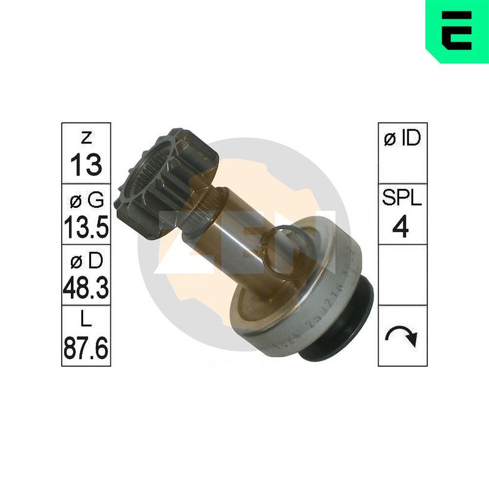 ERA ZN1824 Freewheel Gear, starter PASSAT 1.6 TDI 105 PS Diesel 2011