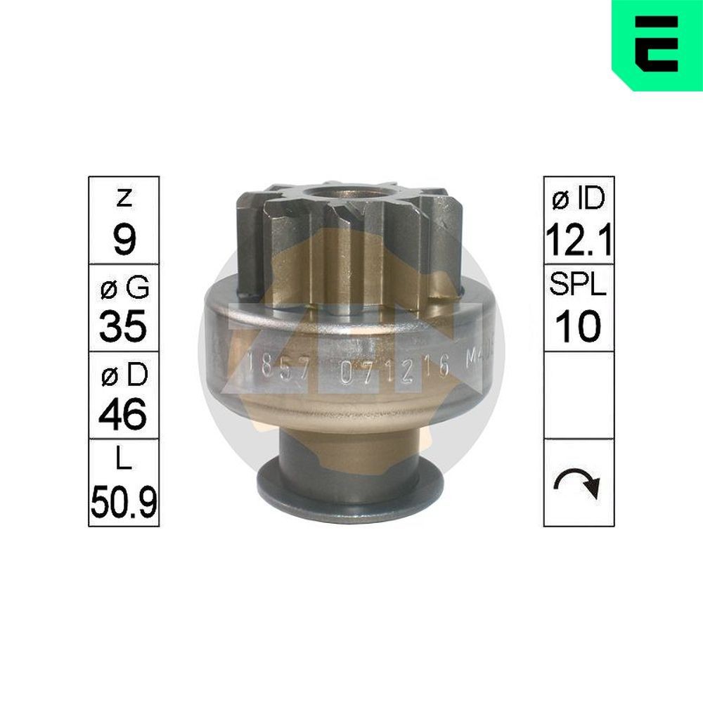ERA ZN1857 Vabajooks, starter COROLLA 2.0 D-4D (CDE120R_, CDE120L_) 116 HP Diisel 2007