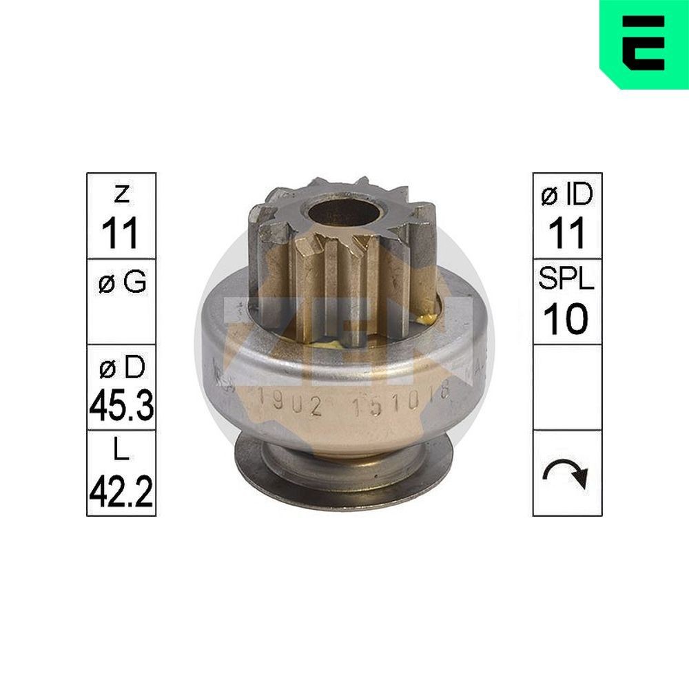 ERA ZN1902 Freewheel Gear, starter C5 2.2 HDi (RE4HTE, RE4HT2) 170 PS Diesel 2008