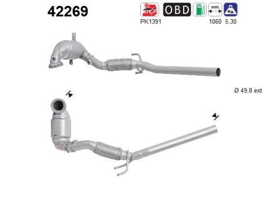 AS Catalytic converter Article number: 42269 cheaply